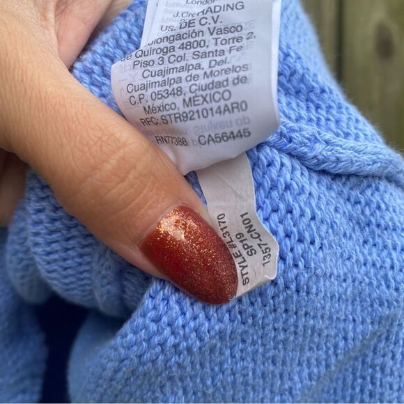 J Crew || scallop hem knit sweater cotton large periwinkle - Picture 5 of 6